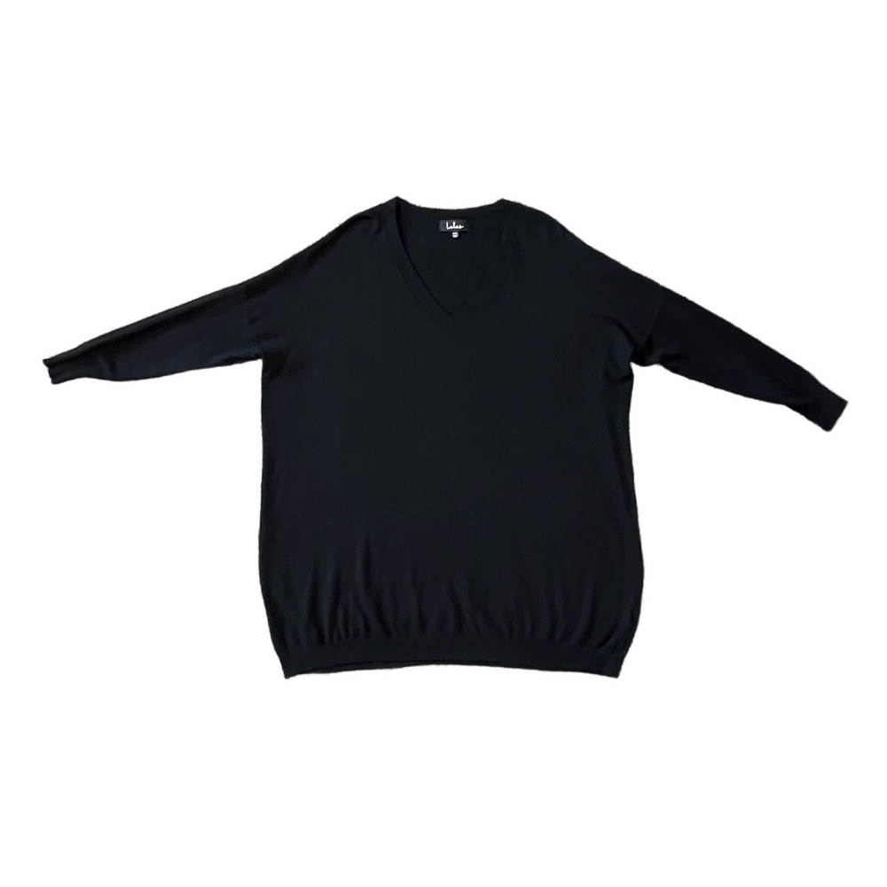 Lulu's Classic Black Knit Sweater Dress Size M/L - Picture 3 of 10